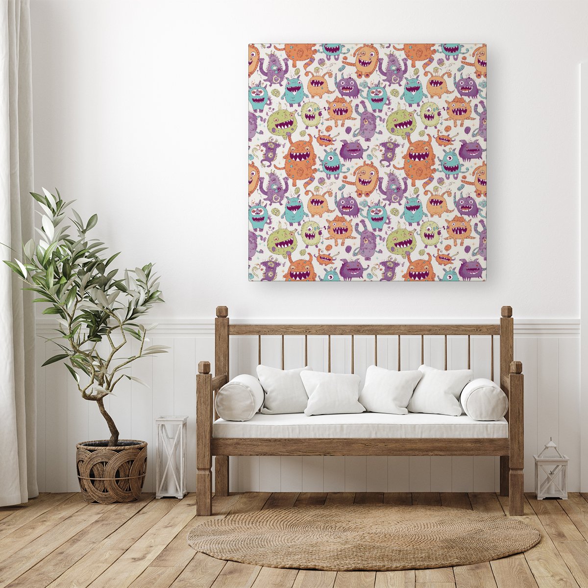 Playful Halloween Monsters Canvas