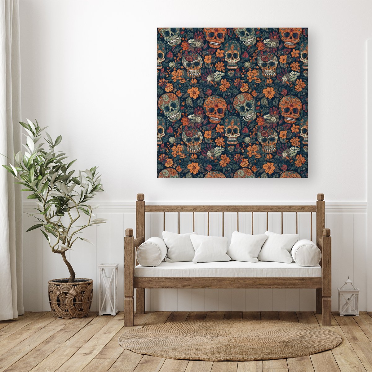 Dia De Los Muertos Skulls Canvas