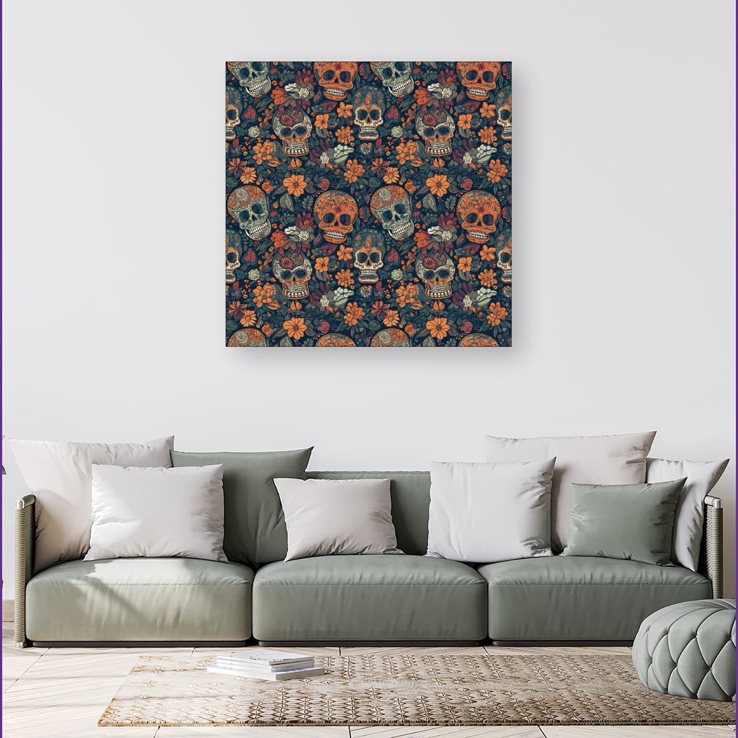 Dia De Los Muertos Skulls Canvas