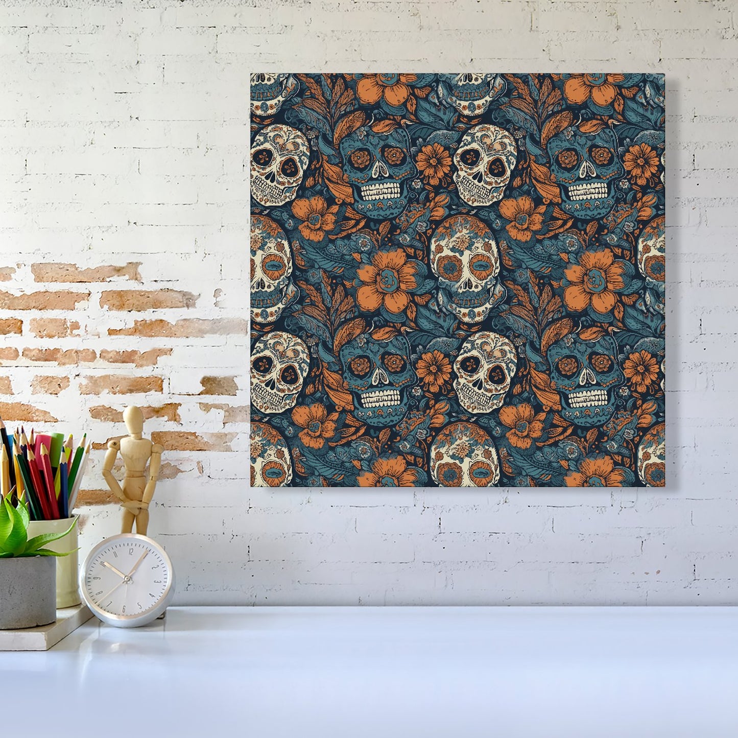 Dia De Los Muertos Skulls Pattern Canvas