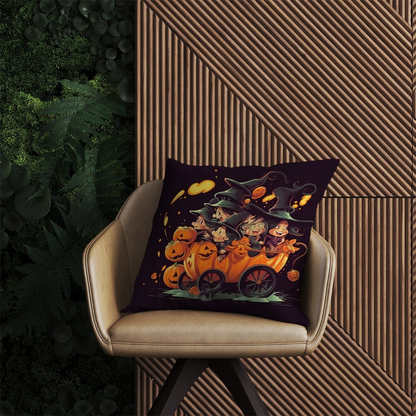 A Magical Pumpkin Carriage Outdoor Cushion