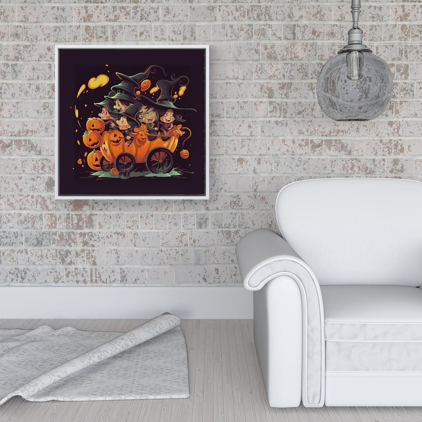 A Magical Pumpkin Carriage Framed Canvas