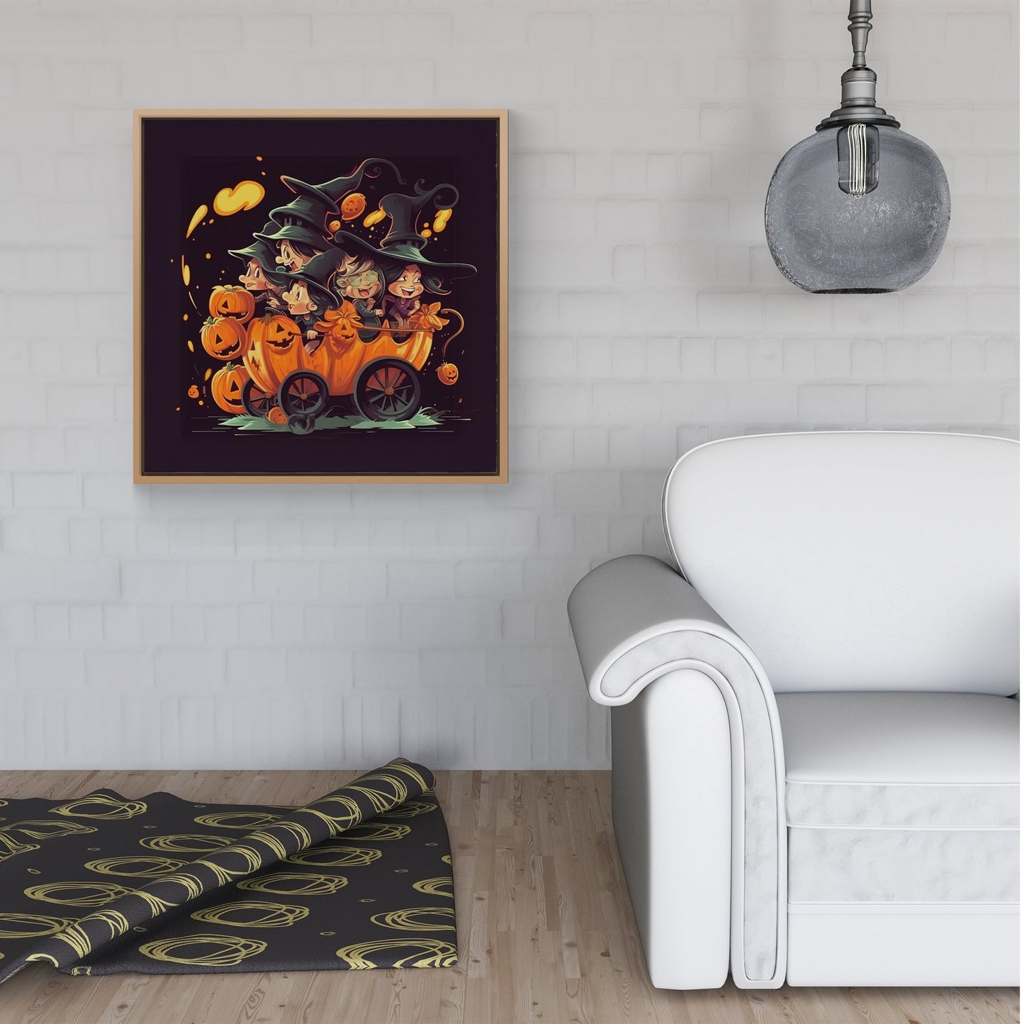 A Magical Pumpkin Carriage Framed Canvas