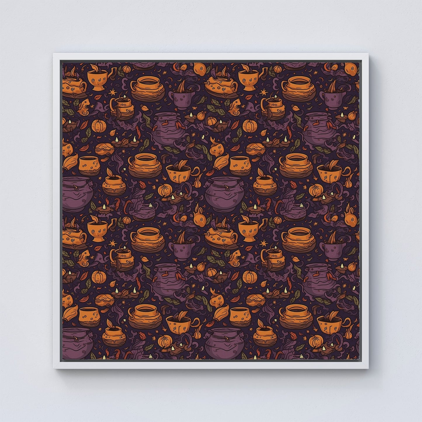 Wicked Witches Bubbling Cauldrons Framed Canvas