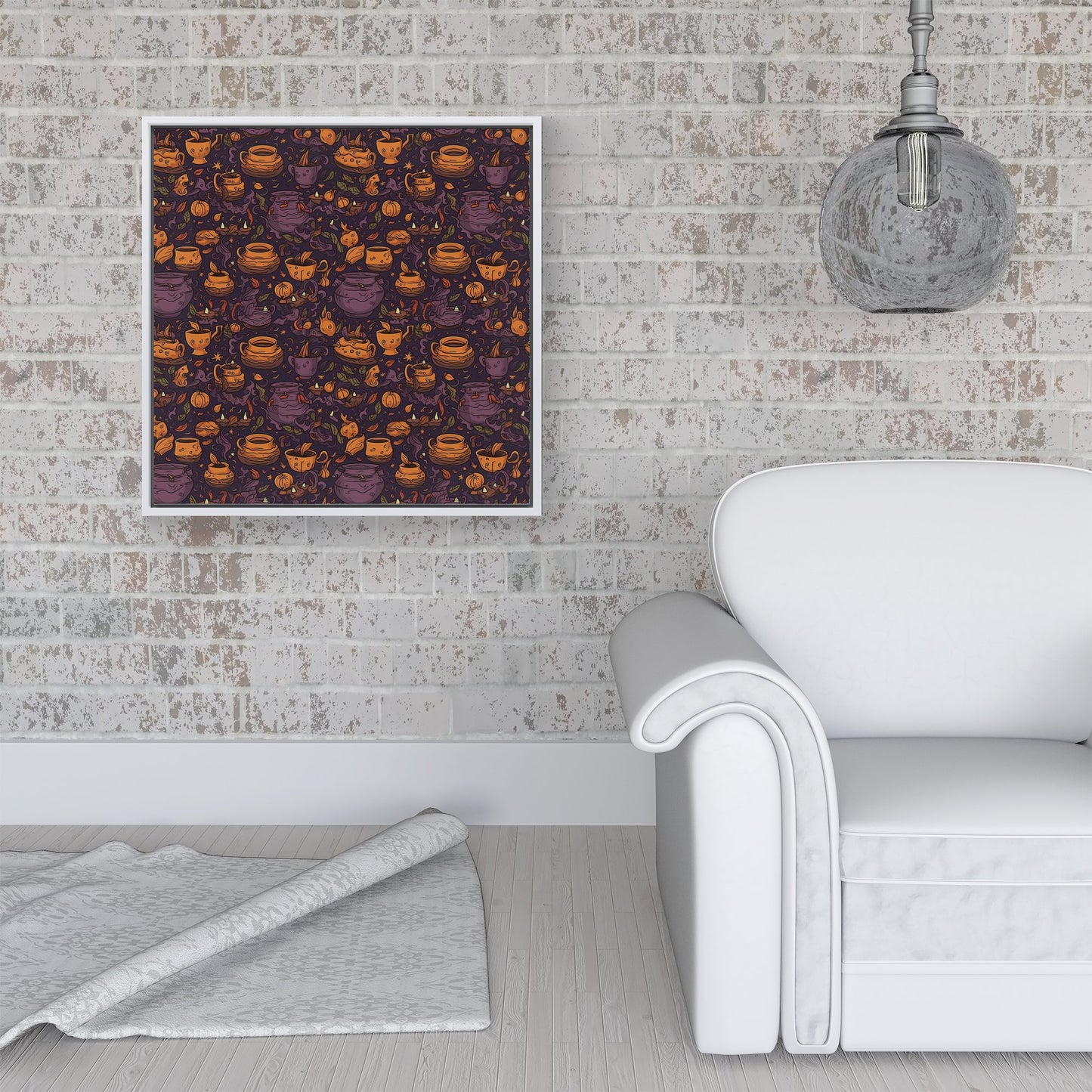 Wicked Witches Bubbling Cauldrons Framed Canvas
