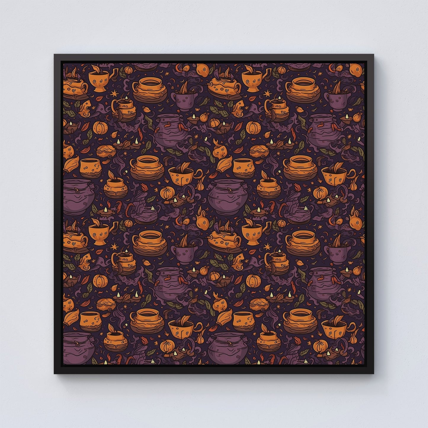 Wicked Witches Bubbling Cauldrons Framed Canvas