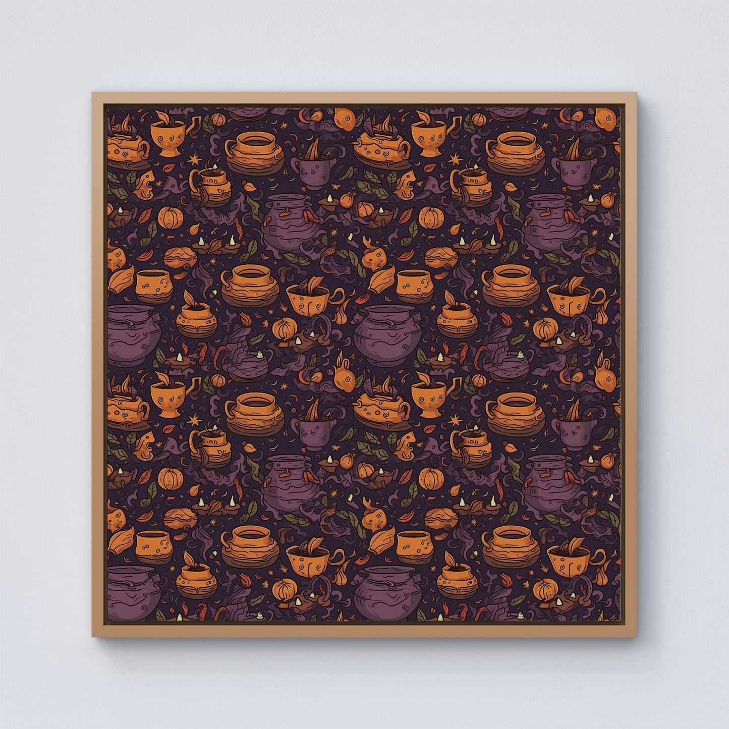 Wicked Witches Bubbling Cauldrons Framed Canvas