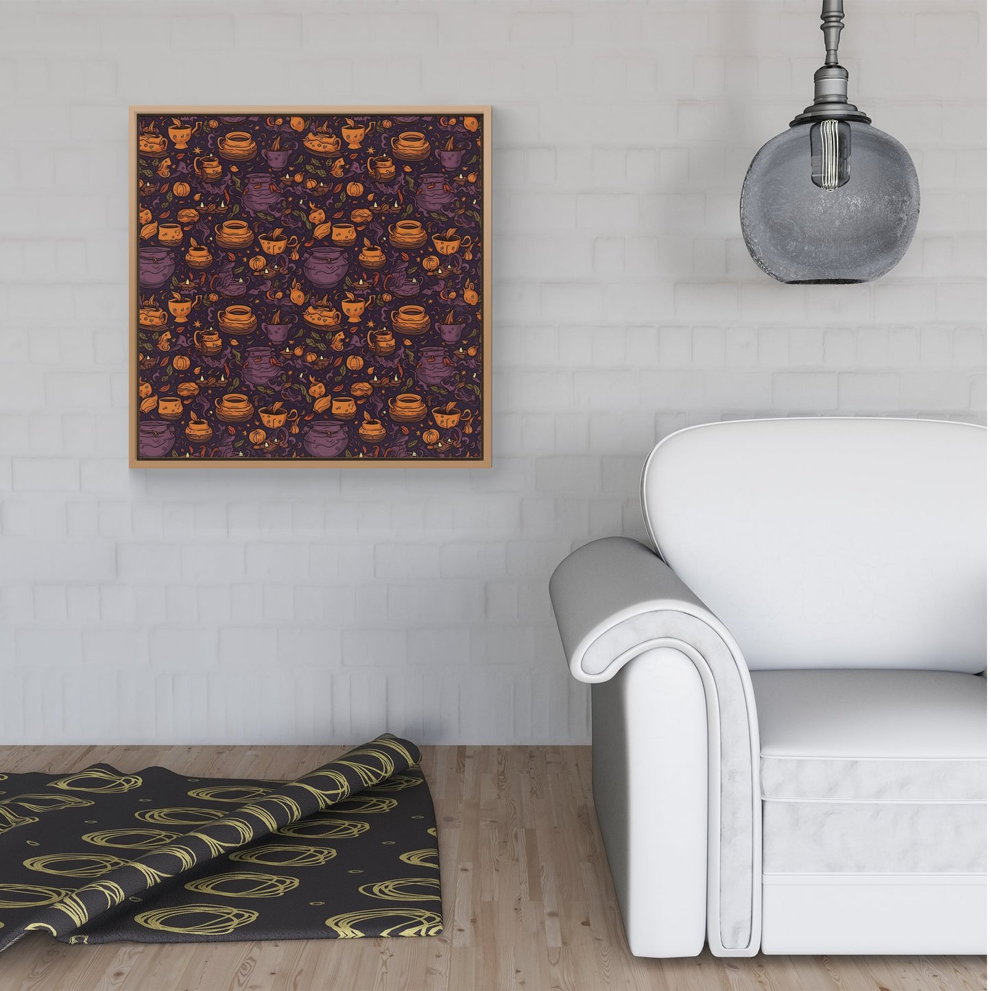 Wicked Witches Bubbling Cauldrons Framed Canvas