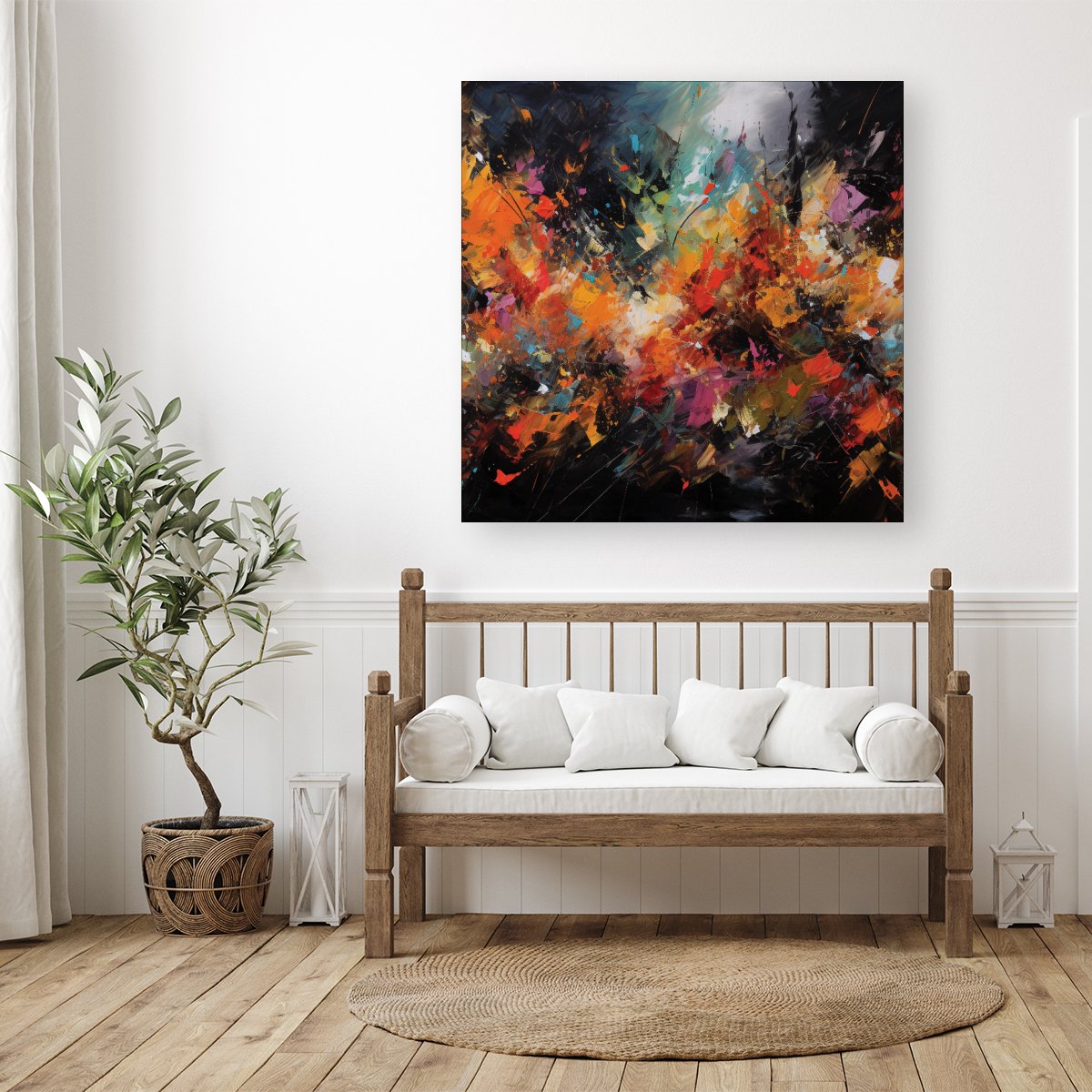 A Vibrant Abstract Painting Canvas