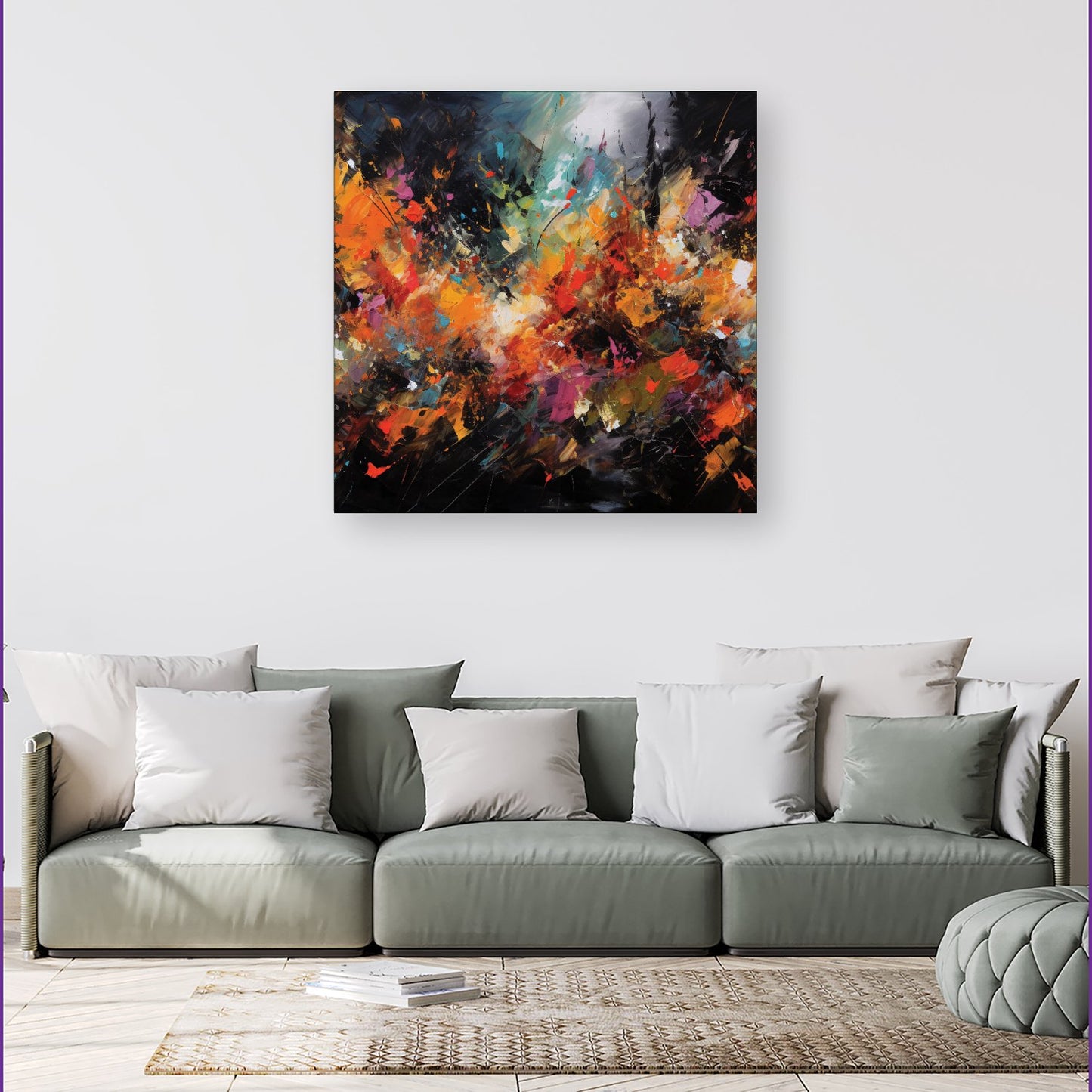 A Vibrant Abstract Painting Canvas
