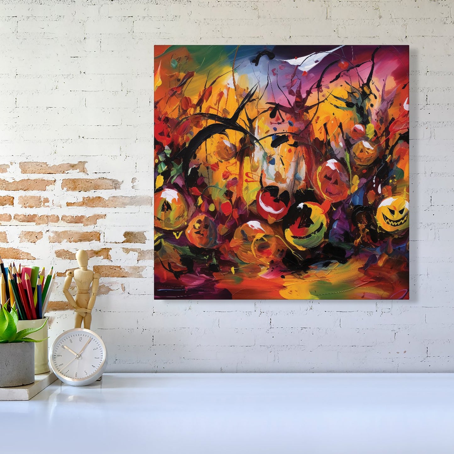 Abstract Halloween Painting Canvas