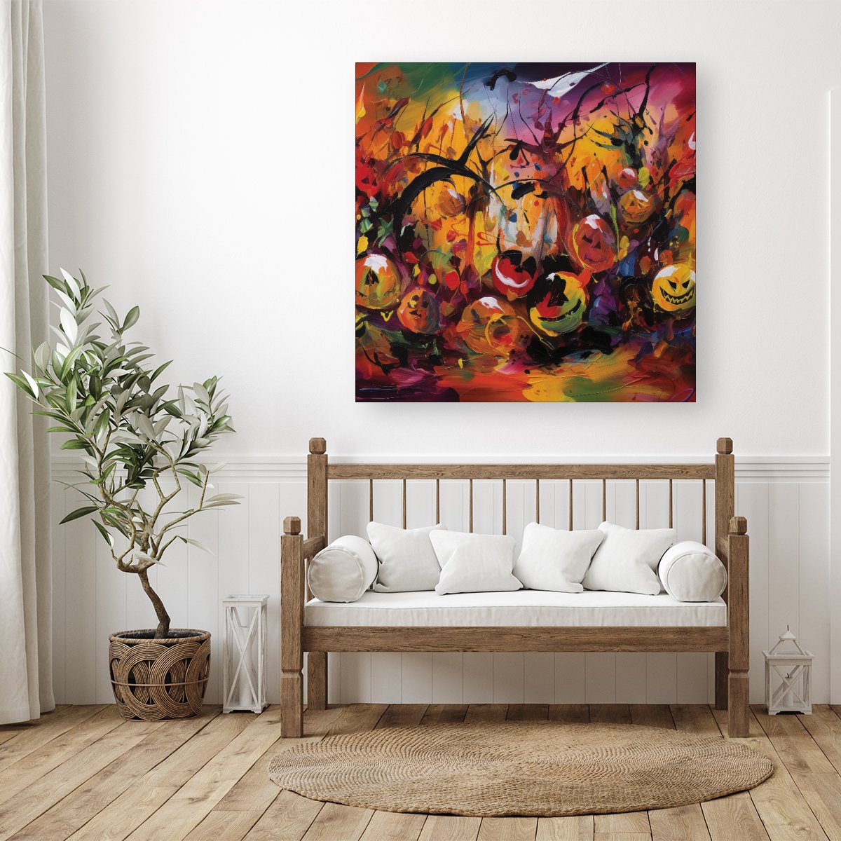 Abstract Halloween Painting Canvas