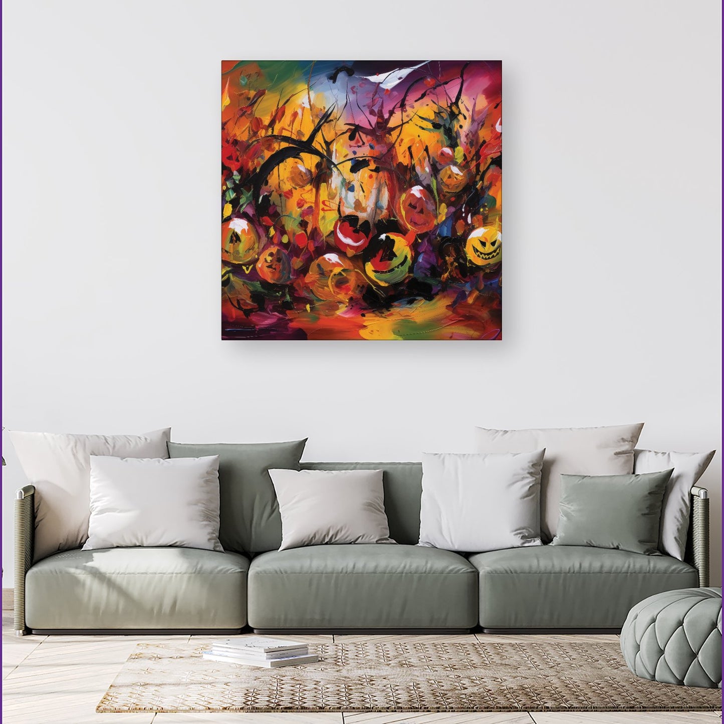 Abstract Halloween Painting Canvas