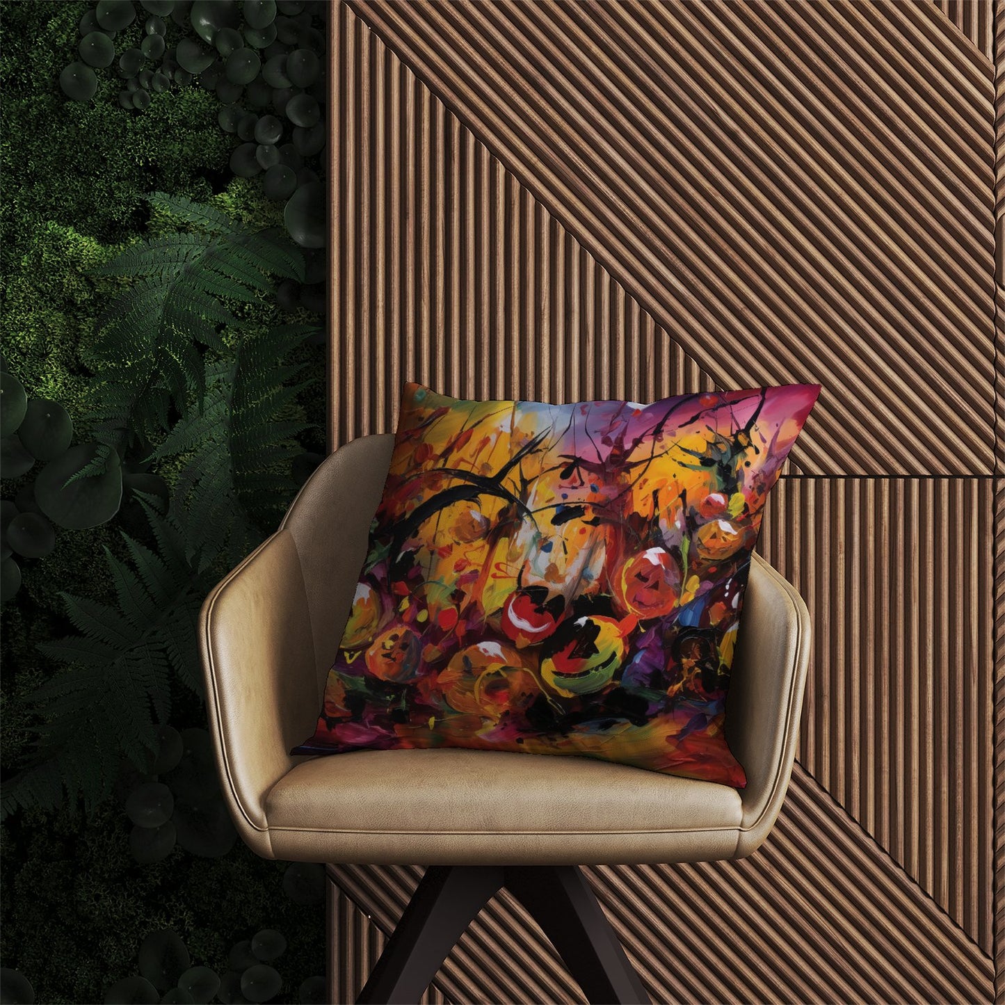 Abstract Halloween Painting Outdoor Cushion