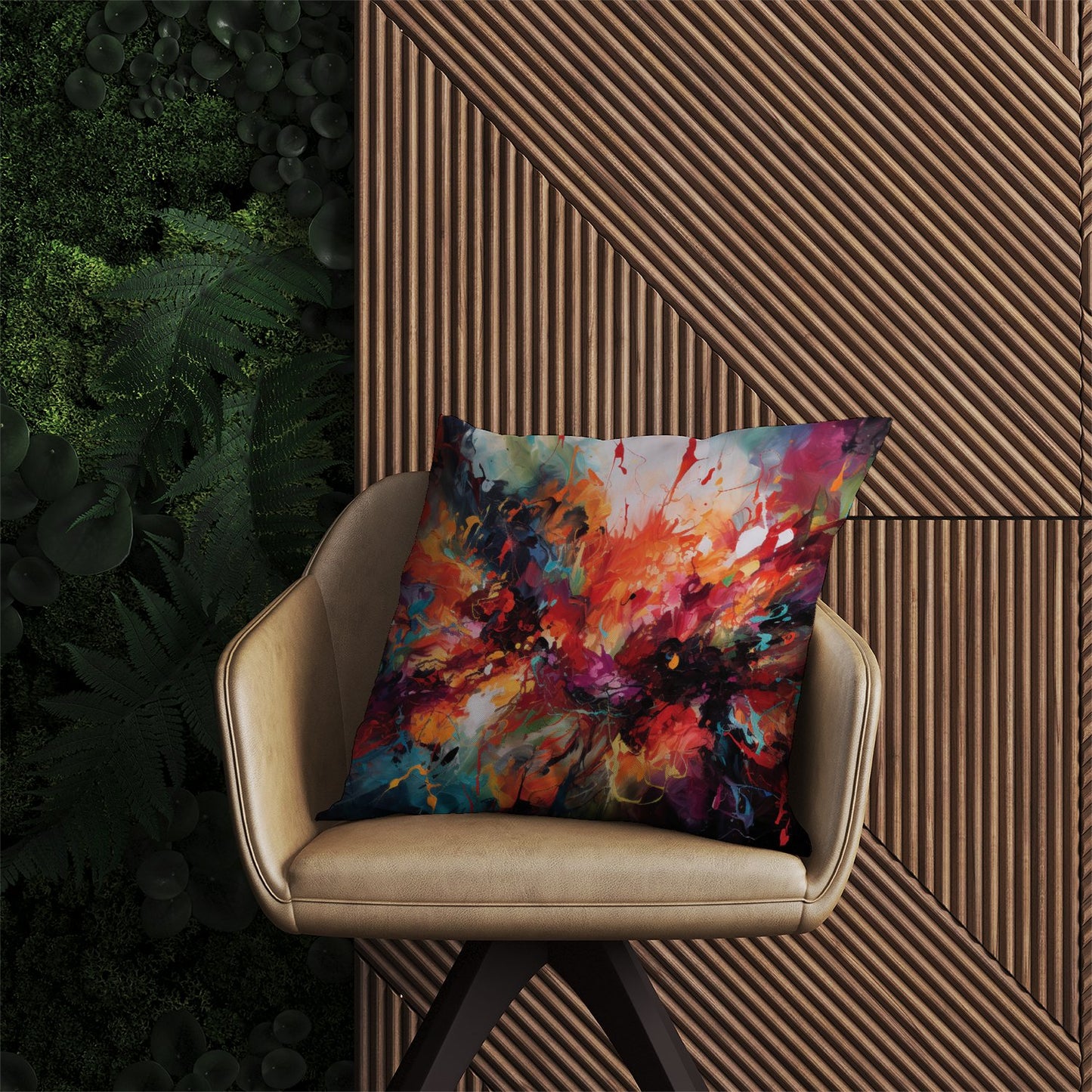 A Vibrant Abstract Painting Of Halloween Outdoor Cushion