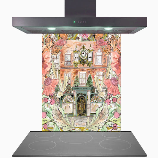 Fortnums In Full Bloom Glass Kitchen Splashback