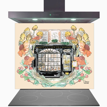 Bettys In Full Bloom Glass Kitchen Splashback
