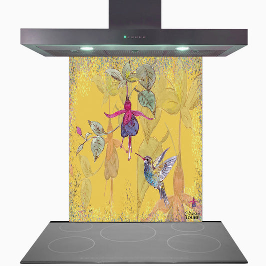 Powder Bloom Fuchsia Glass Kitchen Splashback