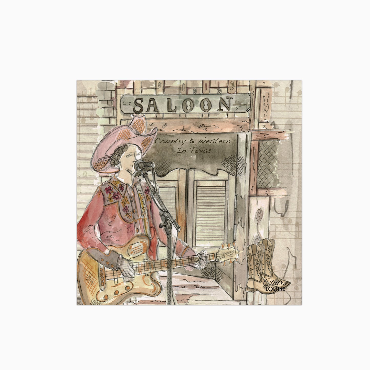 Country & Western In Texas Glass Kitchen Splashback