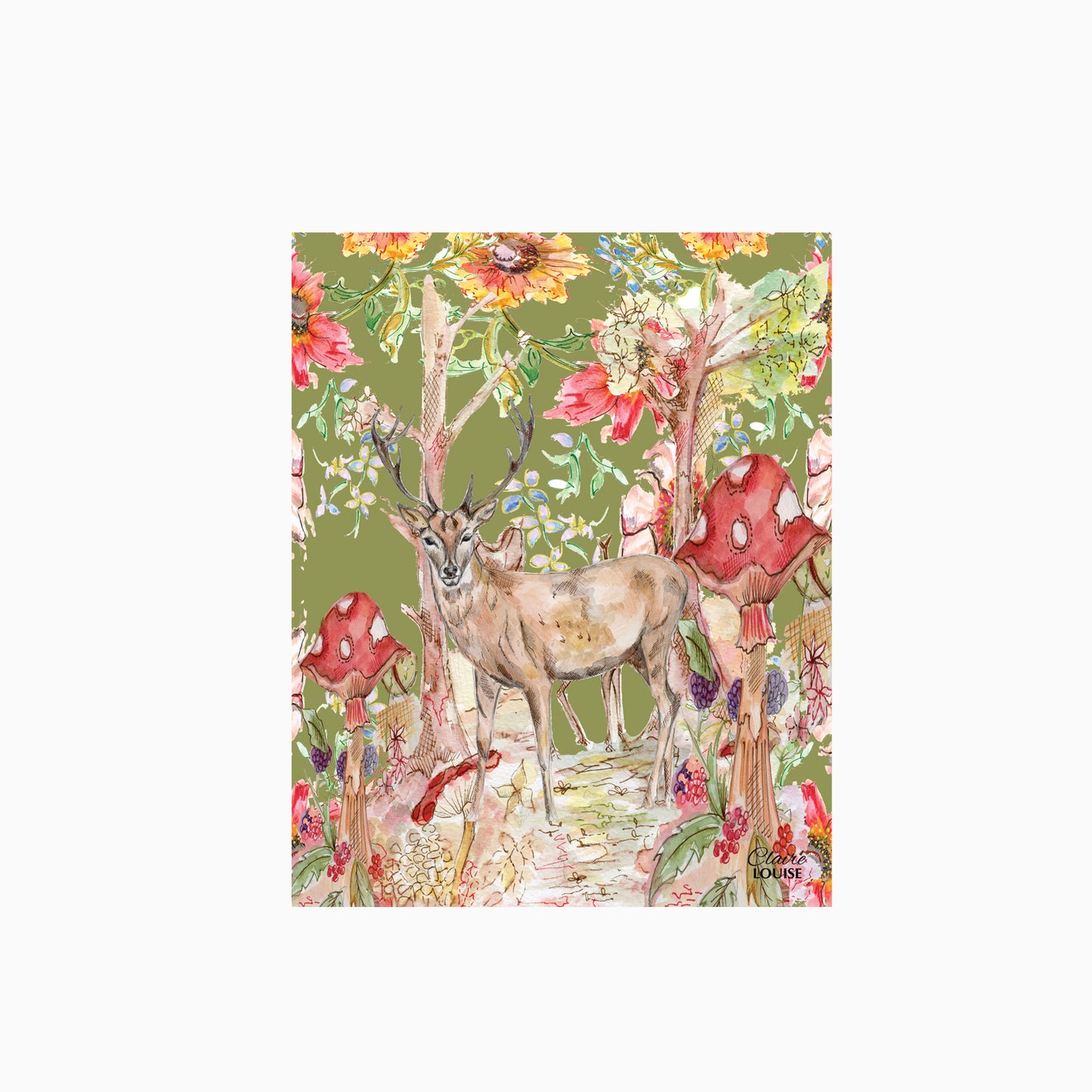 Whimsical Stag Glass Kitchen Splashback