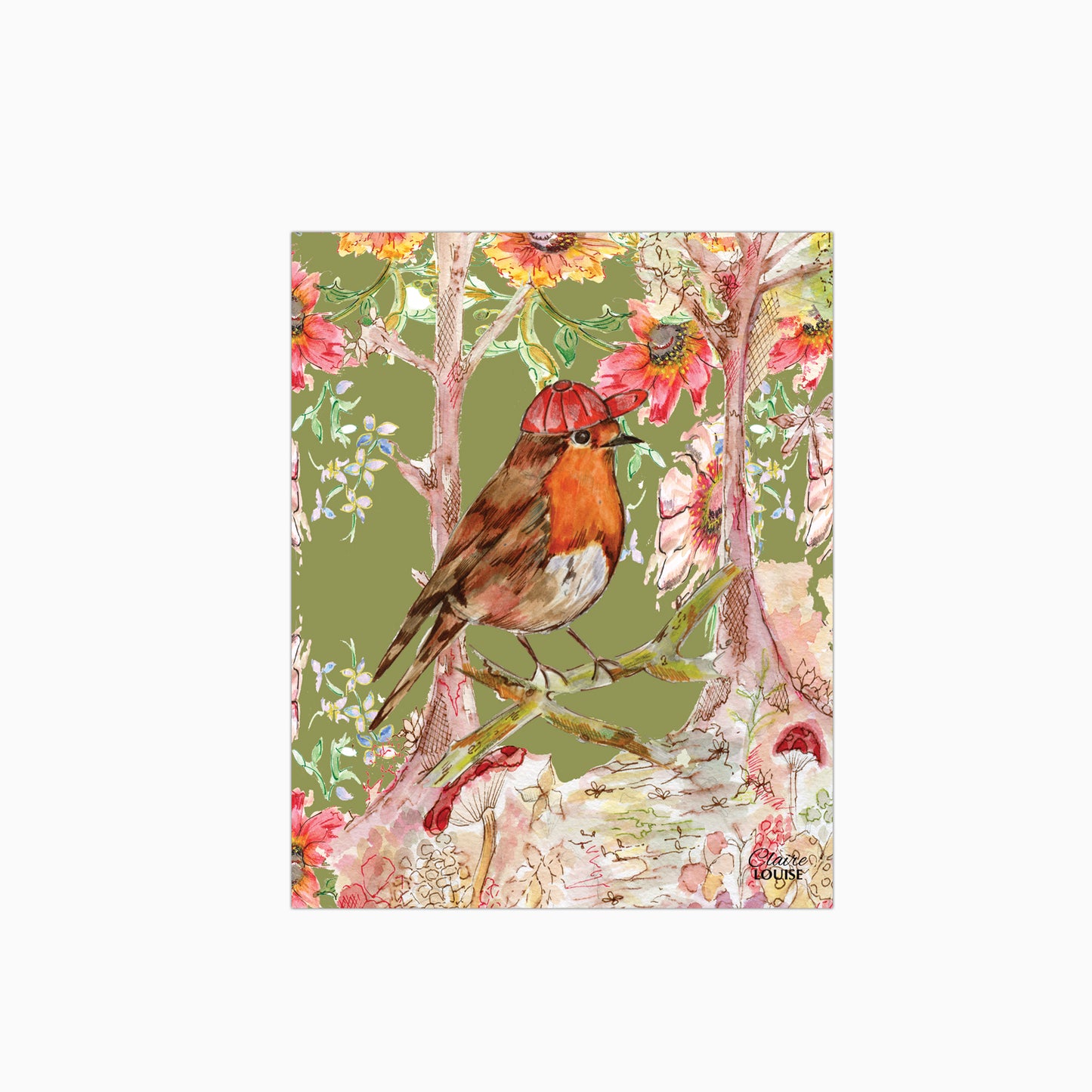 Whimsical Robin Glass Kitchen Splashback