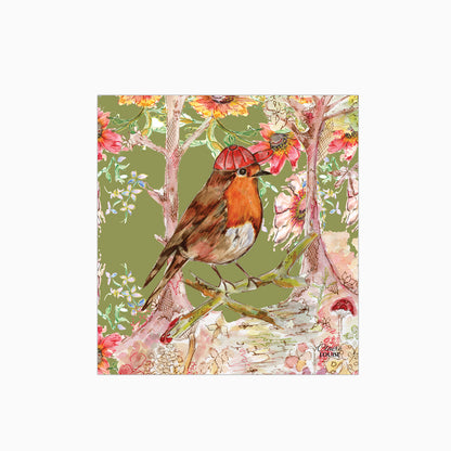 Whimsical Robin Glass Kitchen Splashback