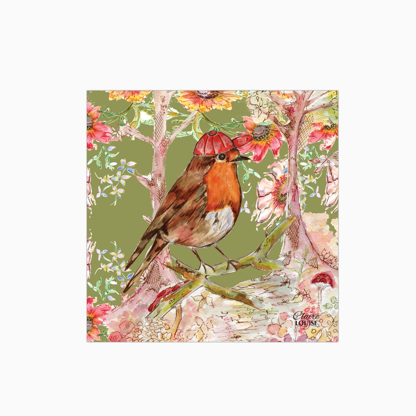 Whimsical Robin Glass Kitchen Splashback