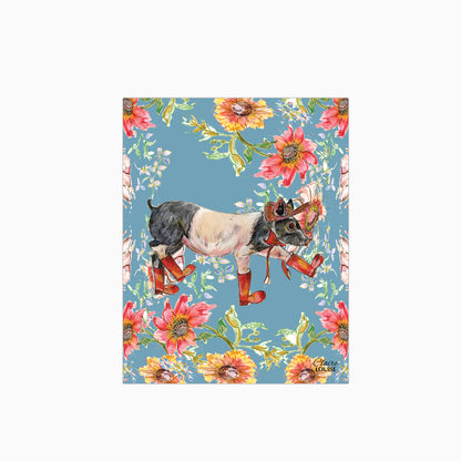 Whimsical Pig Glass Kitchen Splashback