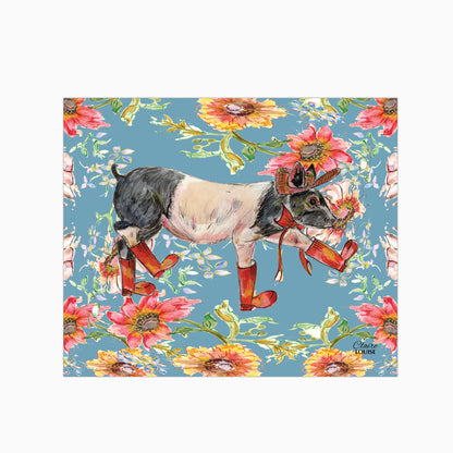 Whimsical Pig Glass Kitchen Splashback