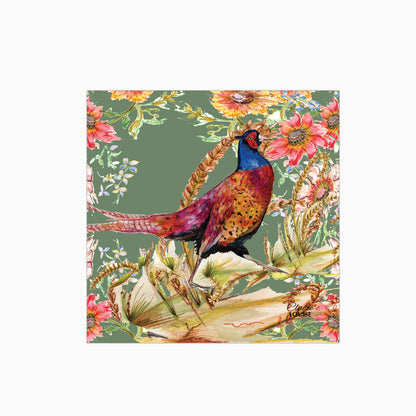 Whimsical Pheasant Glass Kitchen Splashback