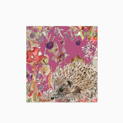 Whimsical Hedgehog Glass Kitchen Splashback