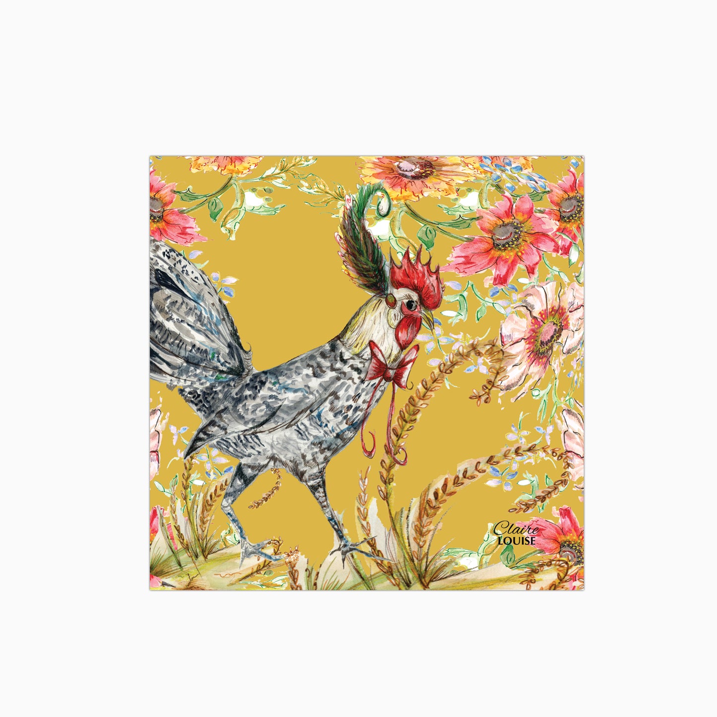 Whimsical Chicken Glass Kitchen Splashback
