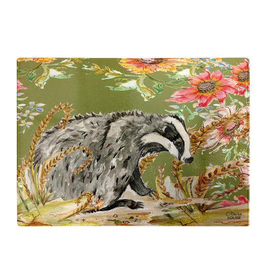 Whimsical Badger Chopping Board