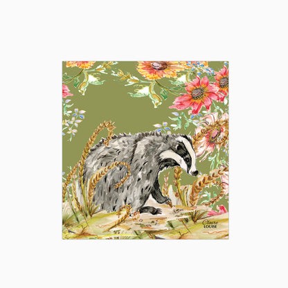 Whimsical Badger Glass Kitchen Splashback