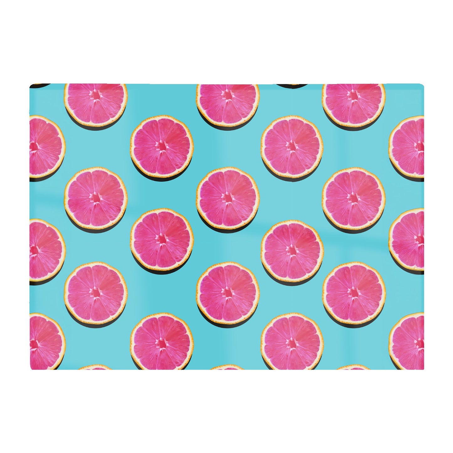 Fruity Pattern Of Pink Grapefruit Glass Chopping Board