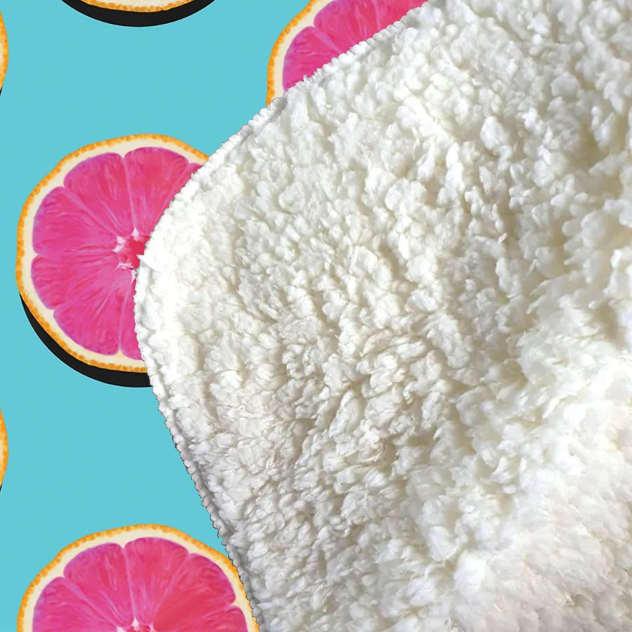Fruity Pattern Of Pink Grapefruit Sherpa Blanket