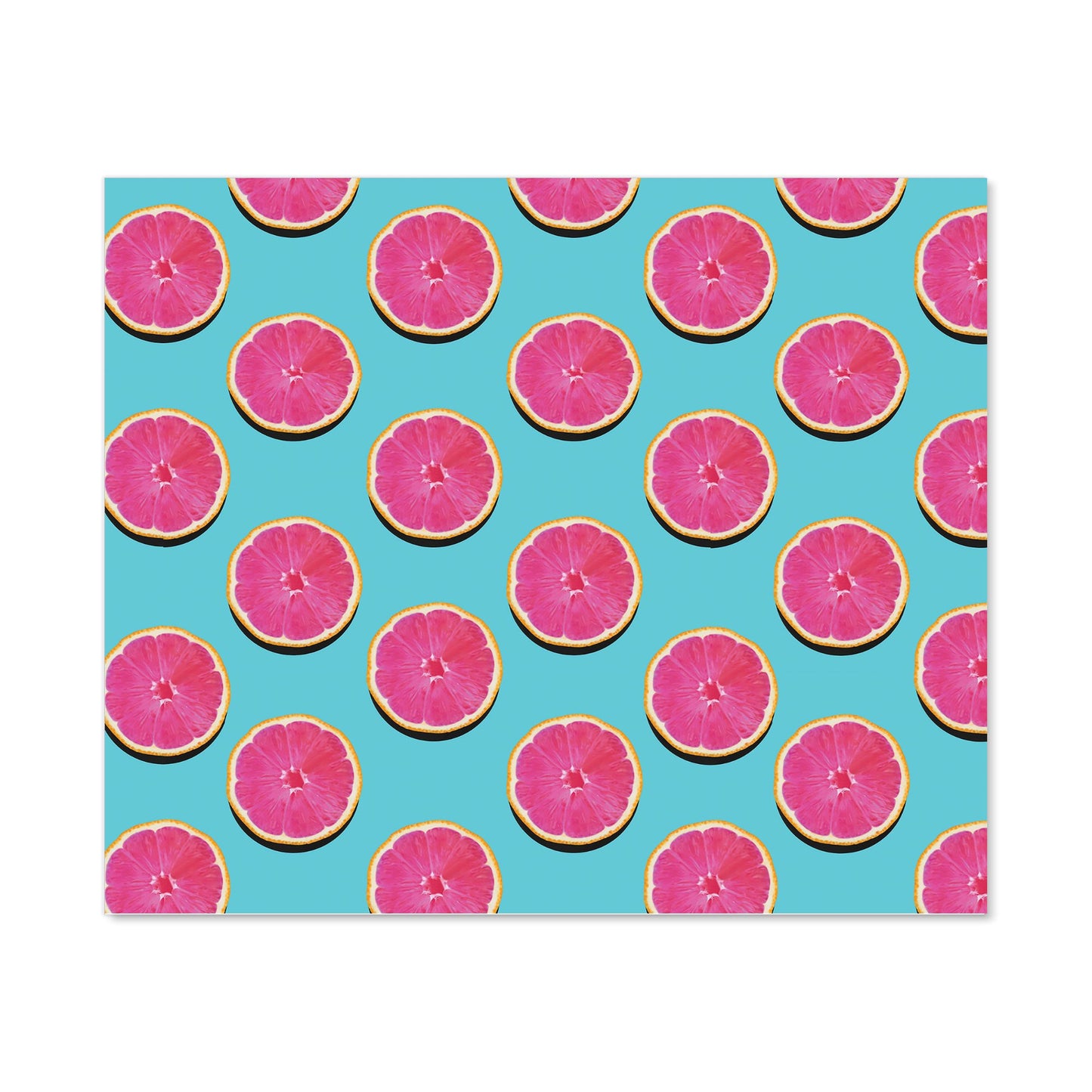 Fruity Pattern Of Pink Grapefruit Kitchen Splashback