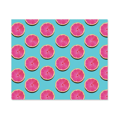 Fruity Pattern Of Pink Grapefruit Kitchen Splashback