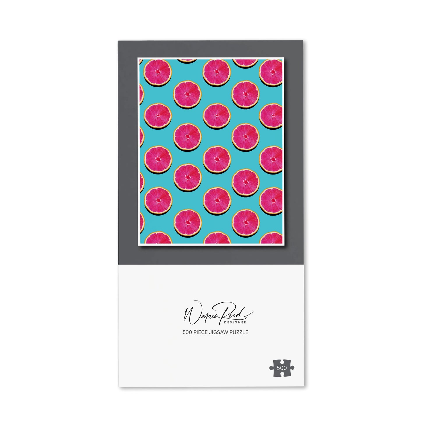 Fruity Pattern Of Pink Grapefruit Jigsaw Puzzle