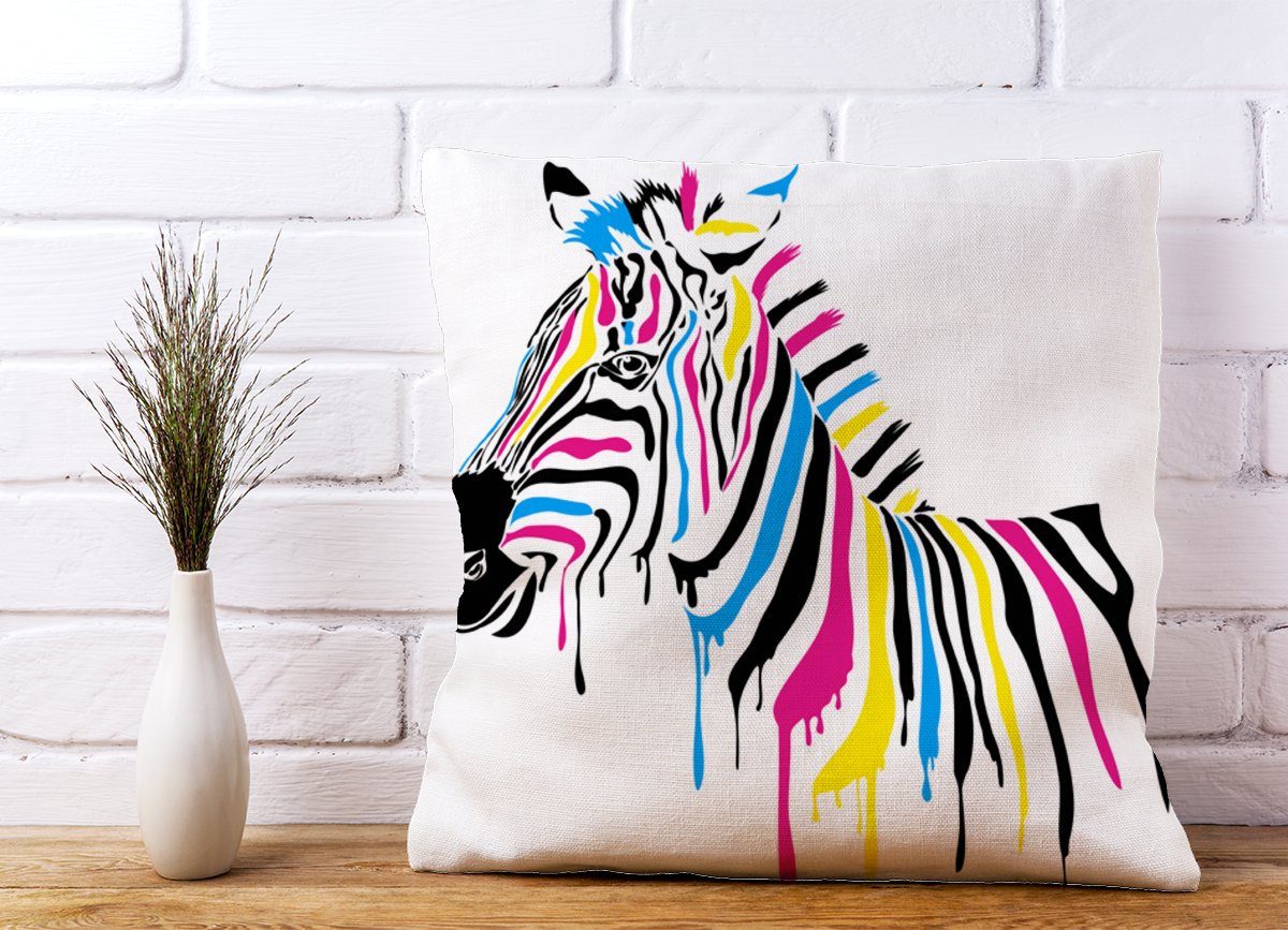 Multi Coloured Zebra Cushions