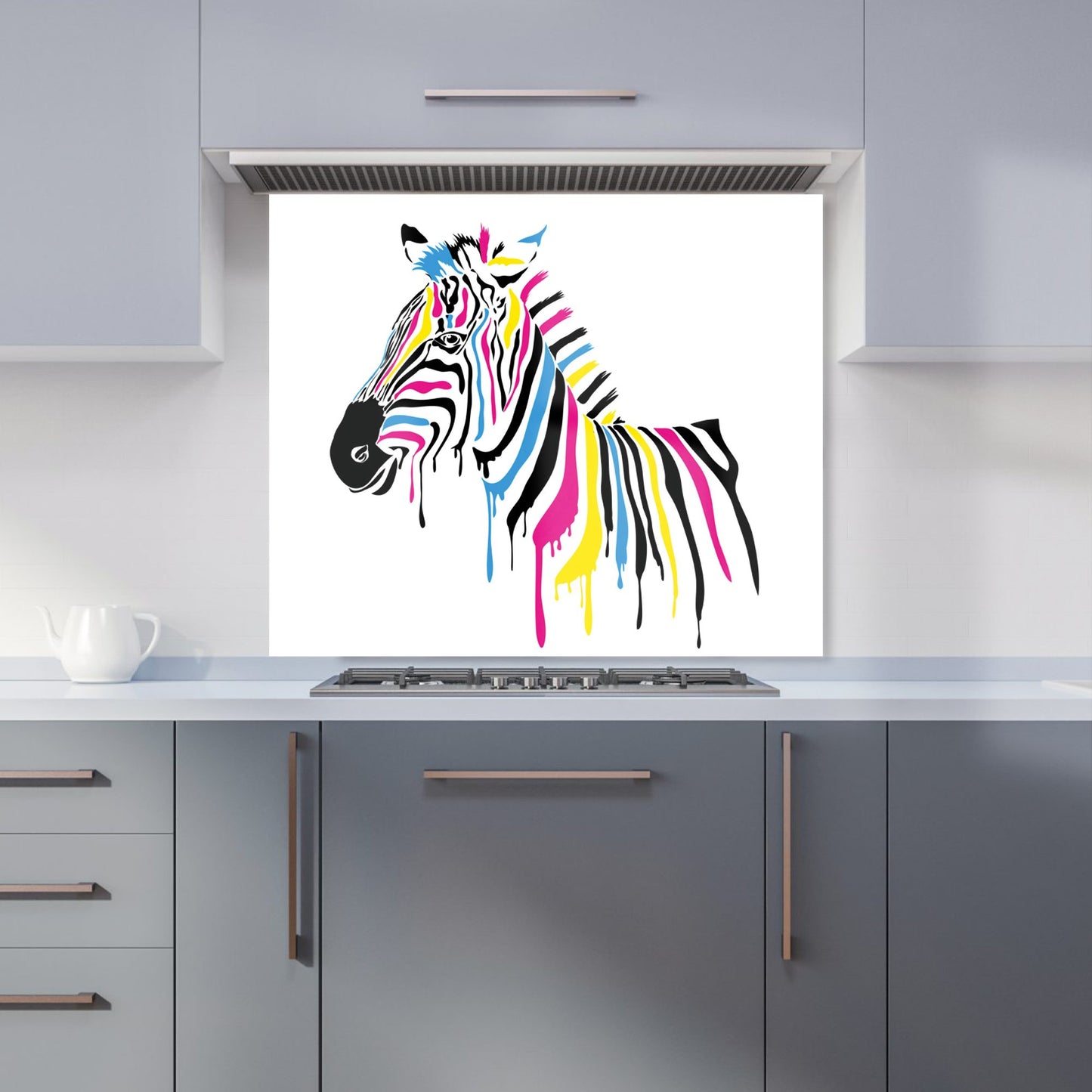 Multi Coloured Zebra Kitchen Splashback