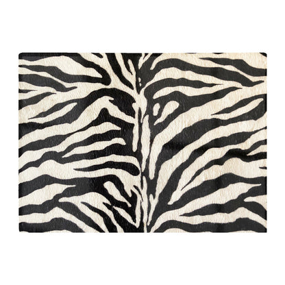 White Tiger Print Glass Chopping Board