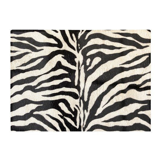 White Tiger Print Glass Chopping Board