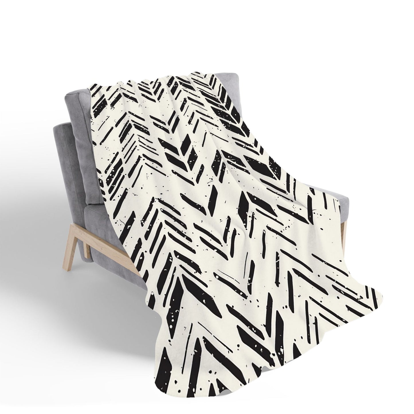 Hand Drawn Chevron Pattern Sherpa Blanket
