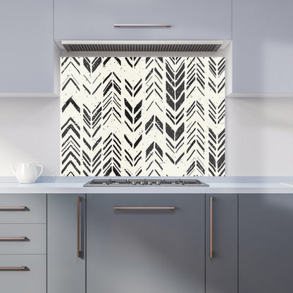 Hand Drawn Chevron Pattern Kitchen Splashback