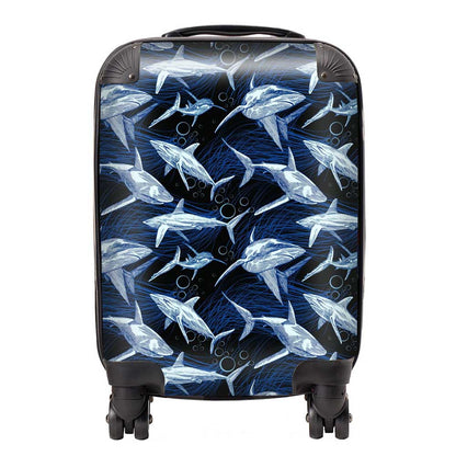 Hand Drawn Shark Pattern Suitcase