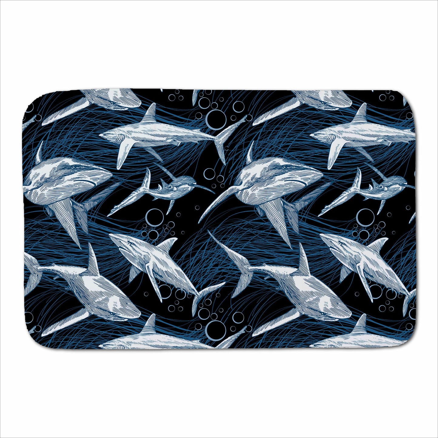 Hand Drawn Shark Pattern Sherpa Blanket