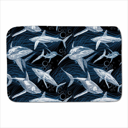Hand Drawn Shark Pattern Sherpa Blanket