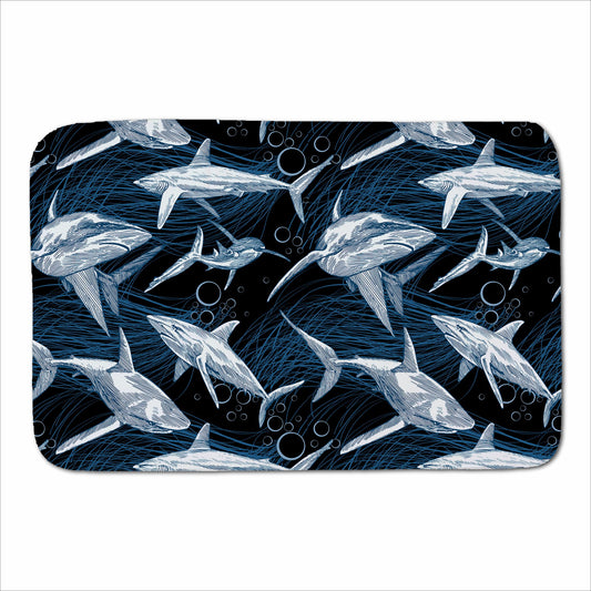 Hand Drawn Shark Pattern Sherpa Blanket
