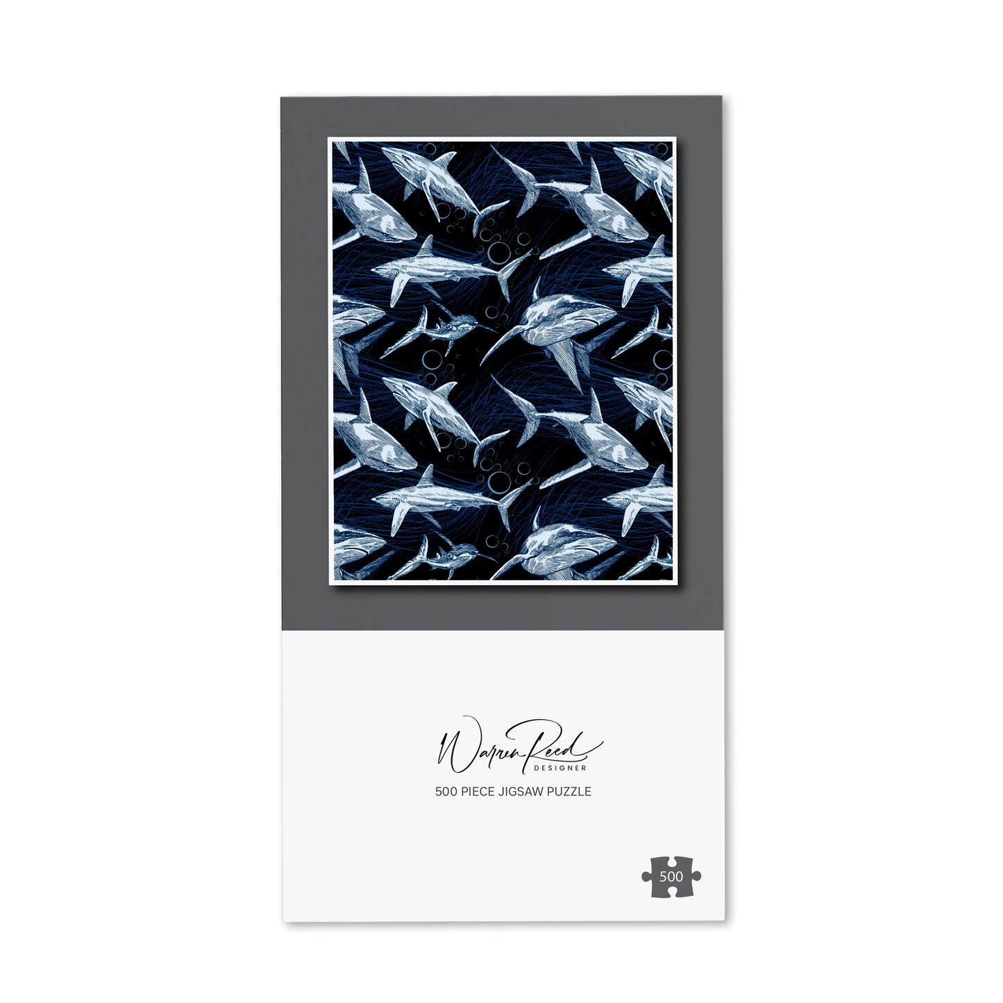 Hand Drawn Shark Pattern Jigsaw Puzzle